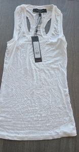 BCBGMAXAZRIA Womens Ribbed Racerback Scoop Neck Tank Top Shirt BNWT